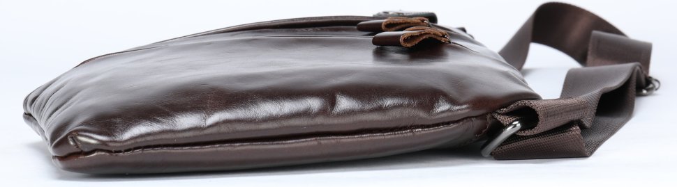 Коричневая тонкая сумка через плечо Vintage (14998)