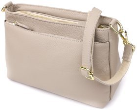 Повседневная женская сумка из натуральной кожи через плечо серого цвета Vintage 98143