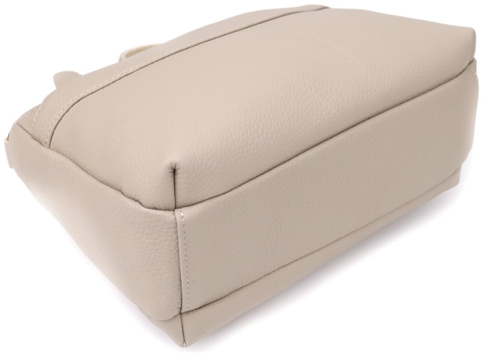 Повседневная женская сумка из натуральной кожи через плечо серого цвета Vintage 98143 modnotak фото №6