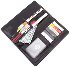 Кожаный черный купюрник ручной работы Grande Pelle (13041)