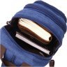 Чоловічий текстильний слінг-рюкзак у синьому кольорі Vintage 2422146 - 5