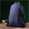 Чоловічий текстильний слінг-рюкзак у синьому кольорі Vintage 2422146 - 8