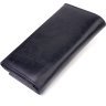 Темно-синій жіночий гаманець із натуральної гладкої шкіри із клапаном на кнопці CANPELLINI (2421533) - 2
