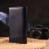Темно-синій жіночий гаманець із натуральної гладкої шкіри із клапаном на кнопці CANPELLINI (2421533) - 7