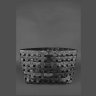 Большая плетеная женская сумка из натуральной кожи черного цвета BlankNote Пазл Xl 78743 - 4