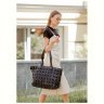 Большая плетеная женская сумка из натуральной кожи черного цвета BlankNote Пазл Xl 78743 - 7