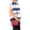 Бордова сумка жіноча компактного розміру з натуральної шкіри на три блискавки Visconti Holly 69043 - 14