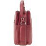 Бордовая женская сумка компактного размера из натуральной кожи на три молнии Visconti Holly 69043 - 4