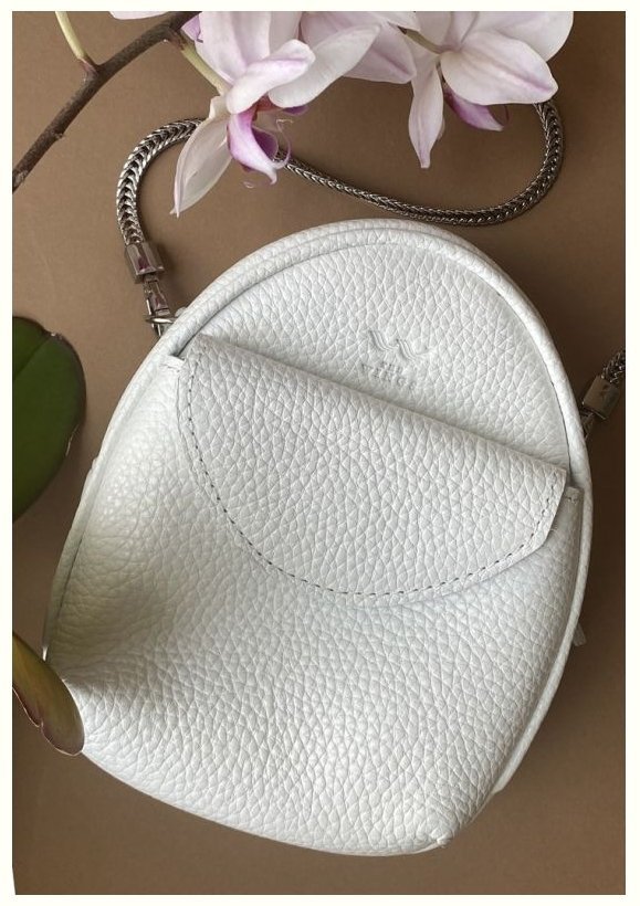Біла жіноча міні-сумка із натуральної шкіри флотар BlankNote Kroha 79043