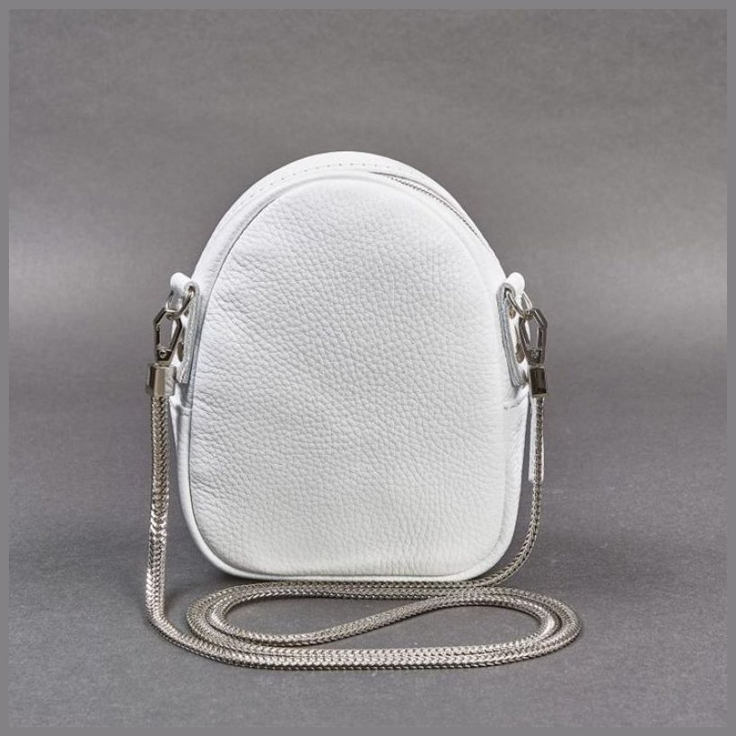 Біла жіноча міні-сумка із натуральної шкіри флотар BlankNote Kroha 79043
