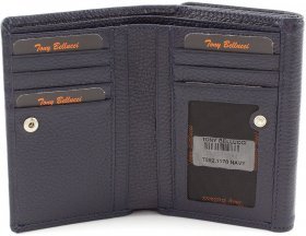 Шкіряний гаманець темно-синього кольору зі шкіри з вираженою фактурою Tony Bellucci (12468) - 2