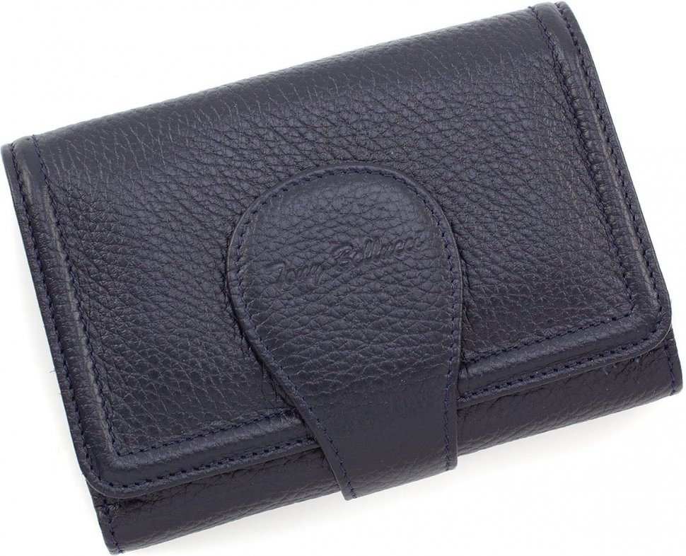 Шкіряний гаманець темно-синього кольору зі шкіри з вираженою фактурою Tony Bellucci (12468)