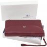Бордовий жіночий гаманець-клатч великого розміру з натуральної шкіри ST Leather (14035) - 7