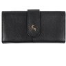 Черный женский кошелек из фактурной кожи с блоком под много карт Ashwood 69643 - 12