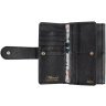 Черный женский кошелек из фактурной кожи с блоком под много карт Ashwood 69643 - 15