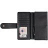 Черный женский кошелек из фактурной кожи с блоком под много карт Ashwood 69643 - 16