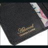 Черный женский кошелек из фактурной кожи с блоком под много карт Ashwood 69643 - 18