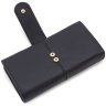 Черный женский кошелек из фактурной кожи с блоком под много карт Ashwood 69643 - 4