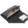 Черный женский кошелек из фактурной кожи с блоком под много карт Ashwood 69643 - 7