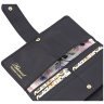 Черный женский кошелек из фактурной кожи с блоком под много карт Ashwood 69643 - 9