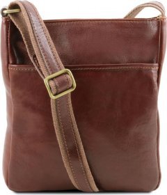 Мужская небольшая кожаная сумка через плечо коричневого цвета Tuscany Leather (21771)