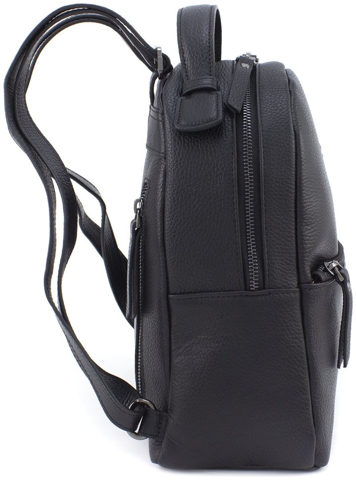 Женский городской рюкзак из натуральной кожи черного цвета KARYA 69743