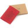 Красная женская обложка на паспорт из винтажной кожи с гербом Украины - BlankNote (50244) - 8
