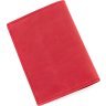 Красная женская обложка на паспорт из винтажной кожи с гербом Украины - BlankNote (50244) - 5