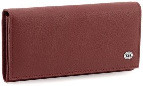 Женский кожаный кошелек красного цвета с магнитной застежкой ST Leather 90844