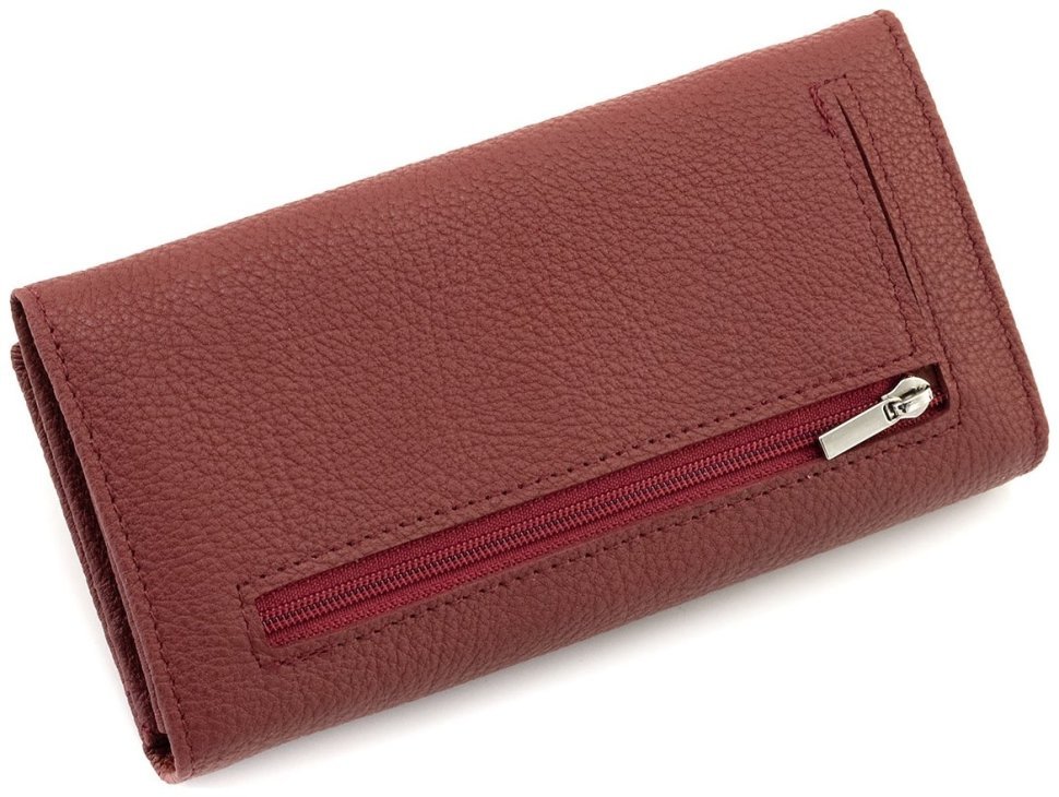 Шкіряний жіночий гаманець червоного кольору з магнітною застібкою ST Leather 90844 modnotak фото №4