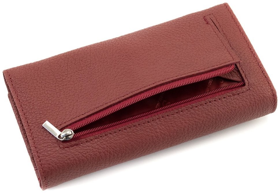 Шкіряний жіночий гаманець червоного кольору з магнітною застібкою ST Leather 90844 modnotak фото №5
