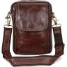 Повсякденне чоловіче компактна сумка рюкзак з натуральної шкіри VINTAGE STYLE (14417) - 4