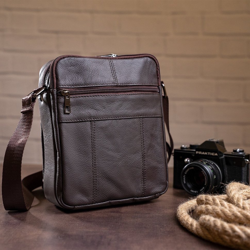 Недорогая повседневная сумка планшет из натуральной кожи VINTAGE STYLE (14746) modnotak фото №4