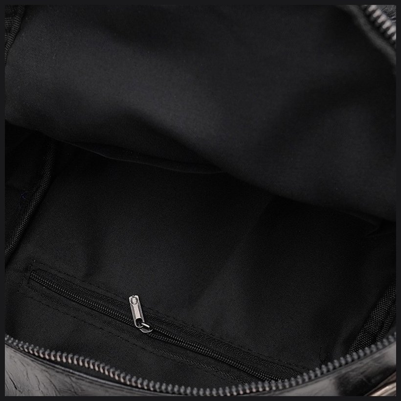 Женский городской рюкзак-сумка из экокожи в черном цвете Monsen 71844