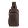 Шкіряний слінг-рюкзак на одне плече з коричневої шкіри TARWA (19859) - 2