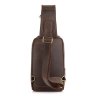 Кожаный слинг-рюкзак на одно плечо из коричневой кожи TARWA (19859) - 3