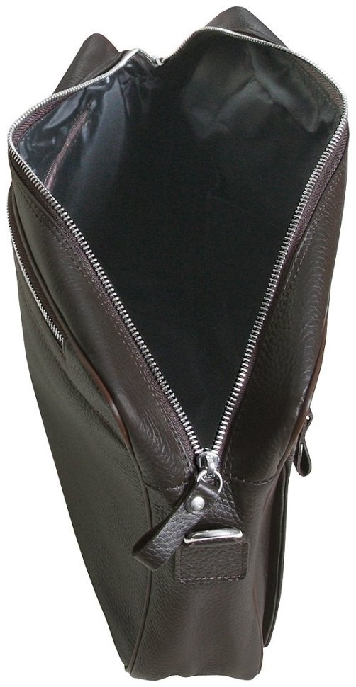 Мужская сумка мессенджер через плечо из кожи флотар под формат А4 Vip Collection 102344 коричневого цвета фото №4 Мужская сумка мессенджер через плечо из кожи флотар под формат А4 Vip Collection 102344 коричневого цвета modnotak фото №4