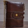 Темно-коричневий шкіряний чоловічий гаманець зі знімною ланцюжком Vintage (14682) - 3