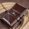 Темно-коричневый кожаный мужской кошелек со съемной цепочкой Vintage (14682) - 4