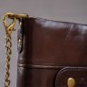Темно-коричневый кожаный мужской кошелек со съемной цепочкой Vintage (14682) - 9