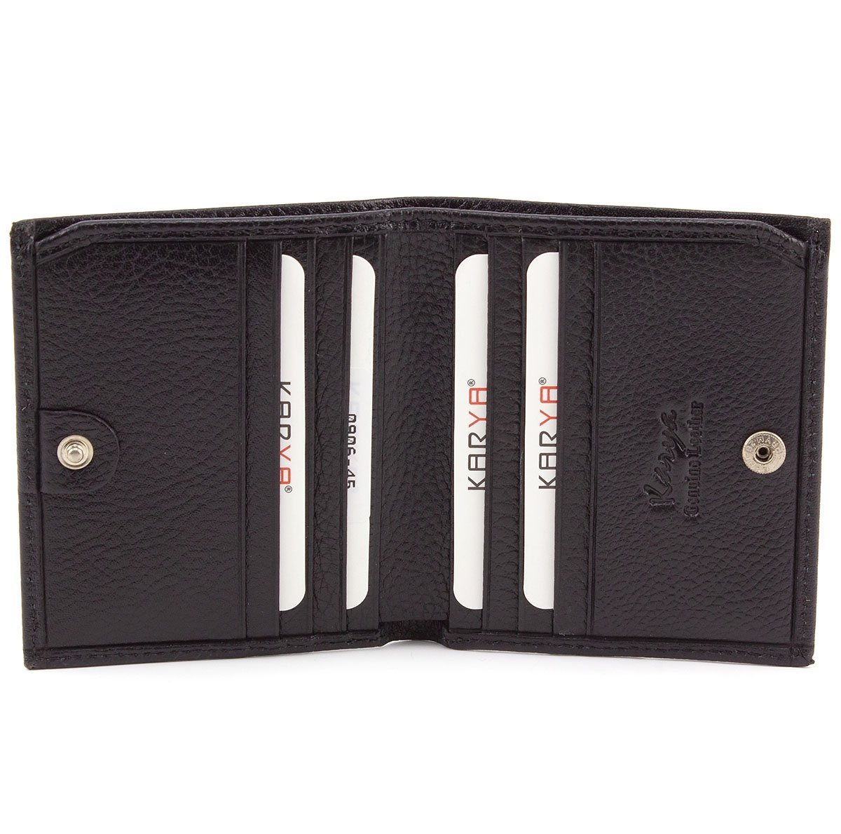 Мини портмоне черного цвета из кожи высокого качества KARYA (0906-45)