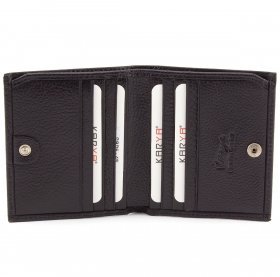Мини портмоне черного цвета из кожи высокого качества KARYA (0906-45) - 2