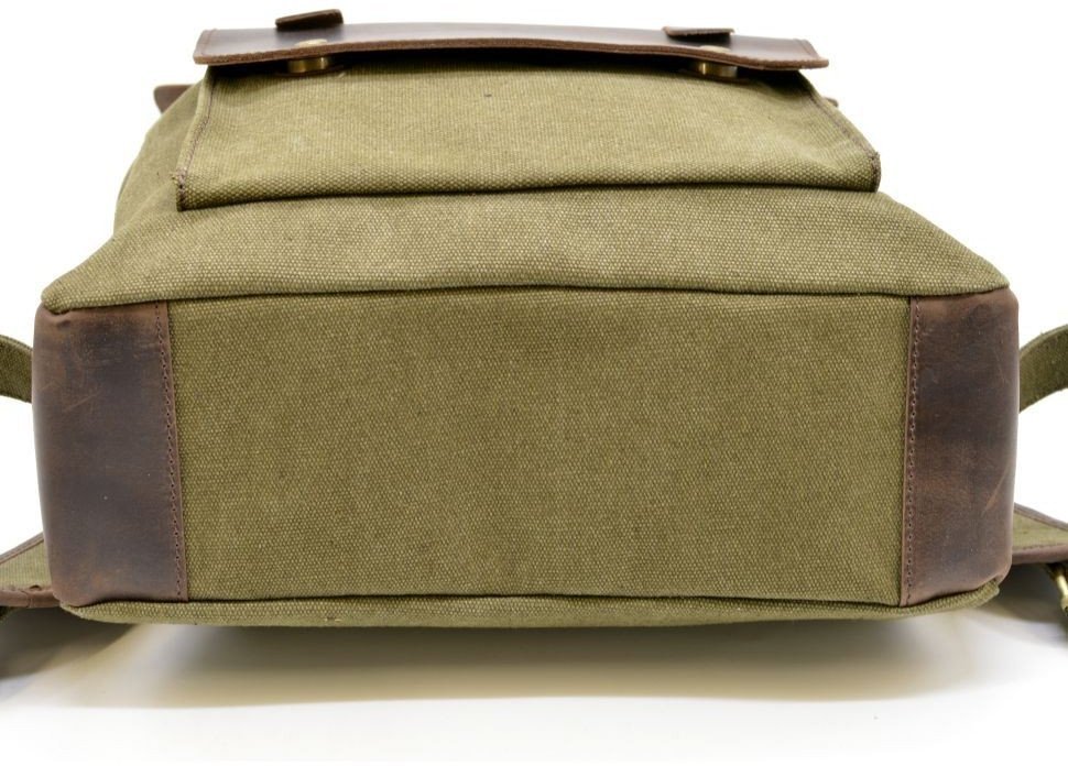 Повседневный рюкзак из парусины с кожаным клапаном TARWA (19753)