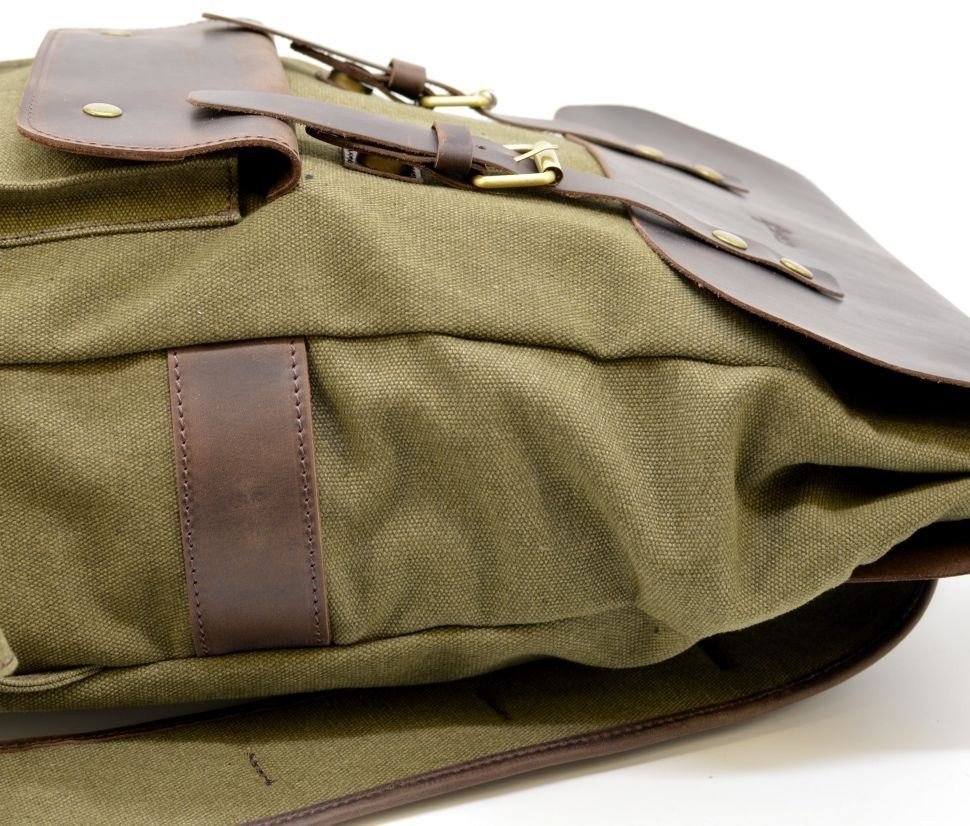Повседневный рюкзак из парусины с кожаным клапаном TARWA (19753)