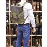 Повседневный рюкзак из парусины с кожаным клапаном TARWA (19753) - 10