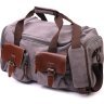Дорожная сумка из качественного текстиля серого цвета Vintage (2421238) - 1