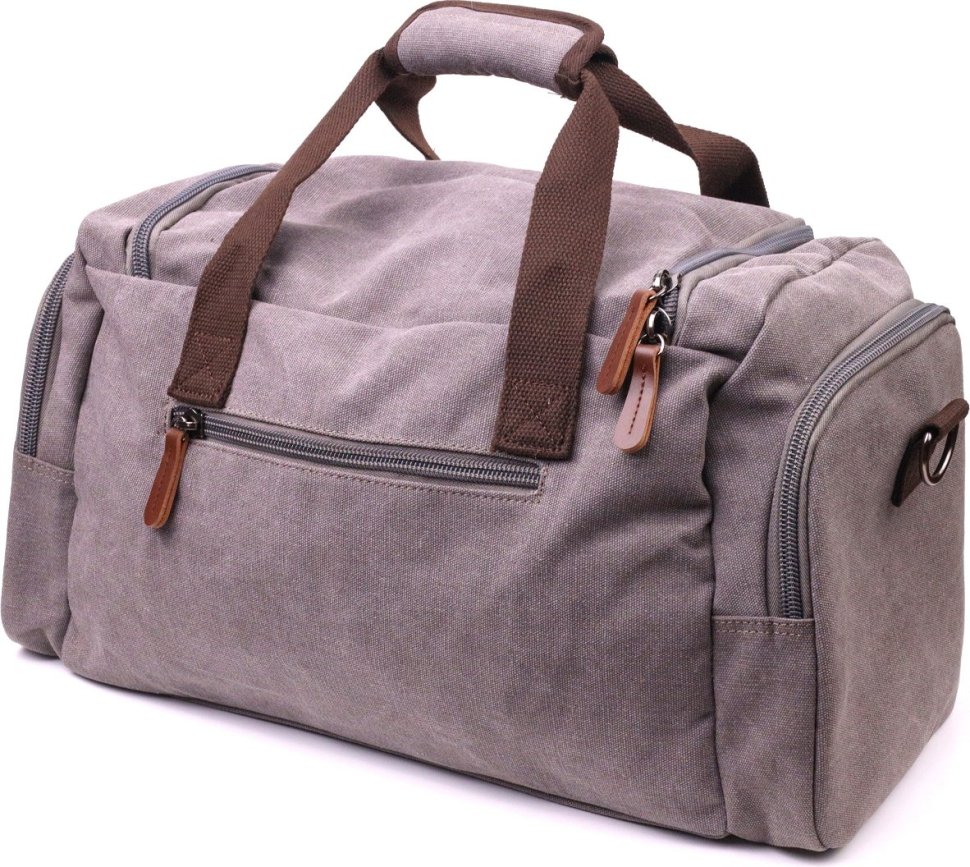 Дорожная сумка из качественного текстиля серого цвета Vintage (2421238)