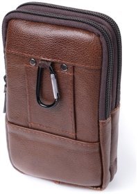 Чоловіча сумка на два відділення з натуральної шкіри Vintage 22738 Коричнева