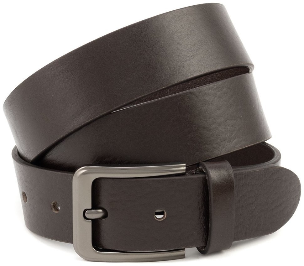 Универсальный классический кожаный мужсой ремень в темно-коричневом цвете Gherardini 40797 Италия фото №1 Универсальный классический кожаный мужсой ремень в темно-коричневом цвете Gherardini 40797 Италия modnotak фото №1