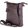 Коричневая мужская сумка-планшет на плечо из натуральной кожи с крупной фактурой SHVIGEL (11014) - 1